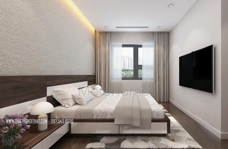 Giường ngủ gỗ công nghiệp thiết kế đơn giản nhưng thực sự phù hợp với phòng ngủ chung cư giường ngủ