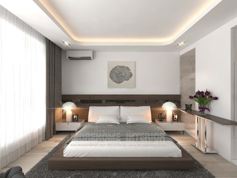 Mẫu giường ngủ kiểu Nhật với tone màu nâu trầm ấmđang được xem là 1 trong những xu hướng lựa chọn giường ngủ đẹp, sang trọng được yêu thích nhất hiện nay giường ngủ