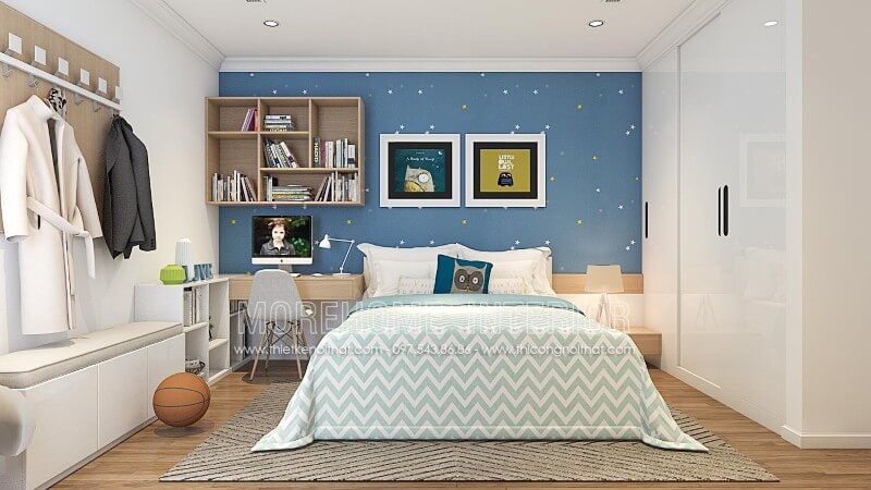Thiết kế giường ngủ bé trai phong cách hiện đại, ấn tượng giường ngủ