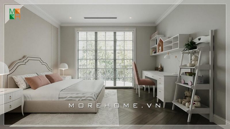 Mang vẻ đẹp sang trọng đầy tinh tế với bố trí nội thất phòng ngủ của biệt thự, nhà phố sử dụng sắc trắng chủ đạo xứng tầm trong thiết kế nhà ở cao cấp.